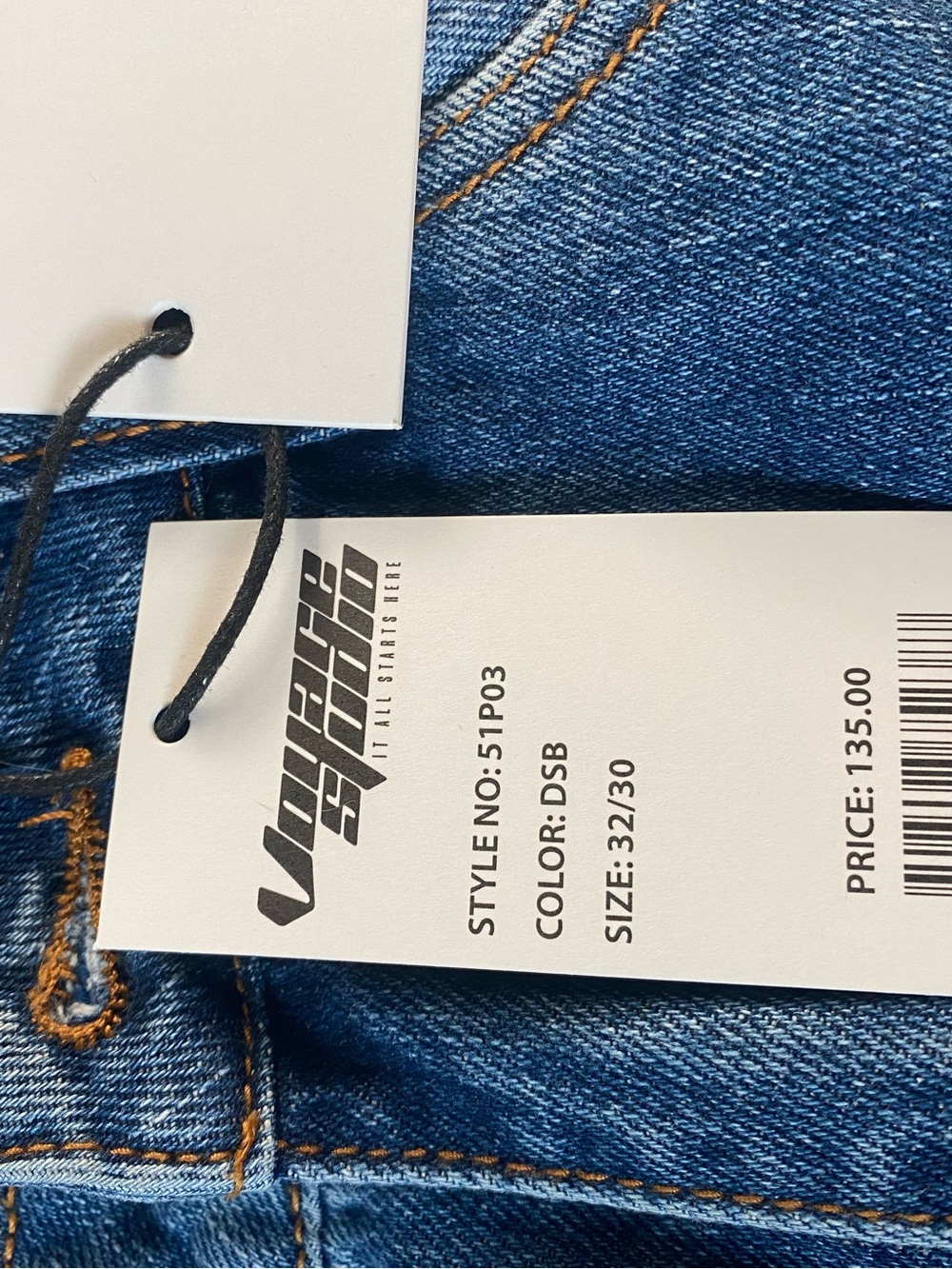 Blue Patchwork Ripped Men’s Jeans - Picture 5 of 5